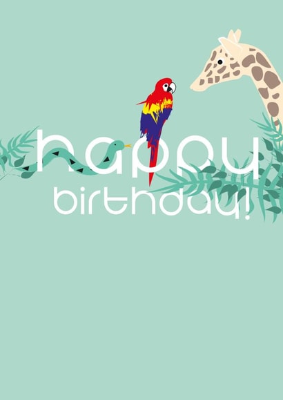 Cute birthday card for any child - jungle animals - happy birthday! created by Ta doodle dah