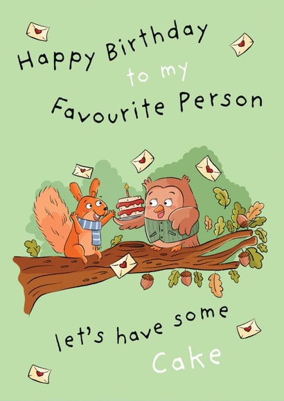 Cute Birthday Card - Owl - Let's Have Some Cake created by Stephanie Lidbetter