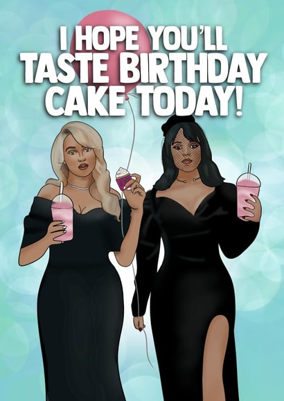 Modern Birthday Card - Sabrina Carpenter - Taste Birthday Cake created by I Draw Stuff