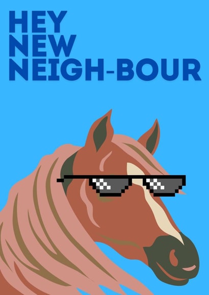 Funny New Home Card - Horse - New Neighbour created by Rowan Finch