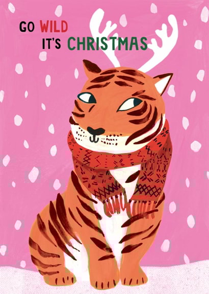 Arty Christmas Card - Tiger - Go Wild created by Holly Fox