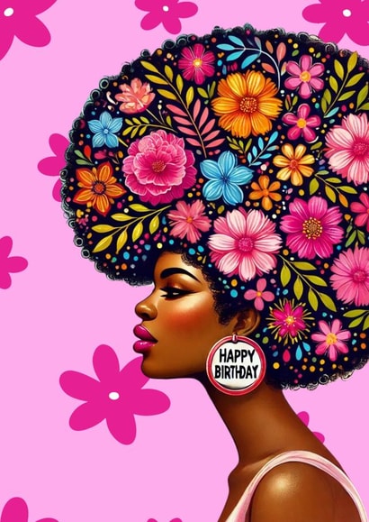 Arty Birthday Card - Flowers - Woman created by Josie Grant Gifts