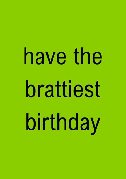 Funny Birthday Card - Charlie XCX brat summer birthday created by Yeah Babe