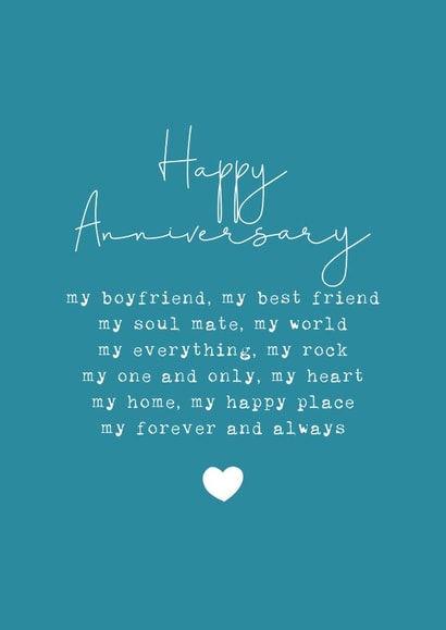 Classic Anniversary Card - For Boyfriend - Soul Mate created by Cake For Breakfast