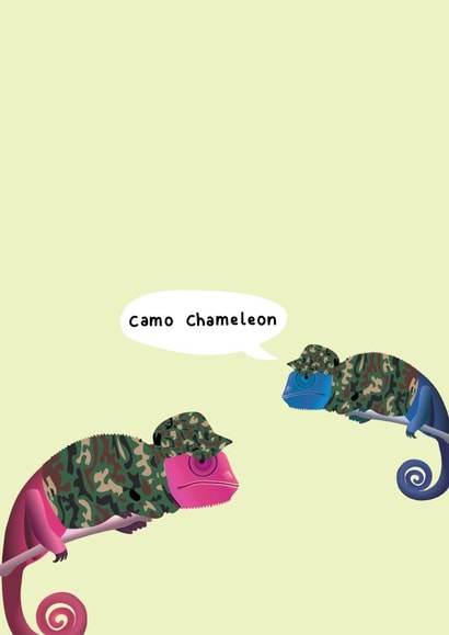 Funny Camo Chameleon Card created by Floppy Broc