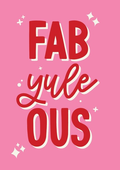 Cute Christmas Card - Fabulous - Yule - Pun created by Studio Pistachio