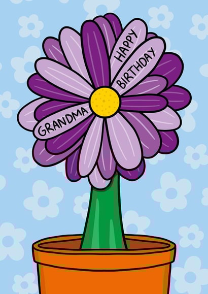 Cute Birthday Card - For Grandma - Flower created by TeePee Creations