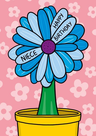 Cute Birthday Card - For Niece - Flower created by TeePee Creations