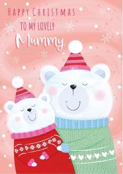 Cute Christmas Card - For Mummy - Polar Bears created by Sarah Pitt