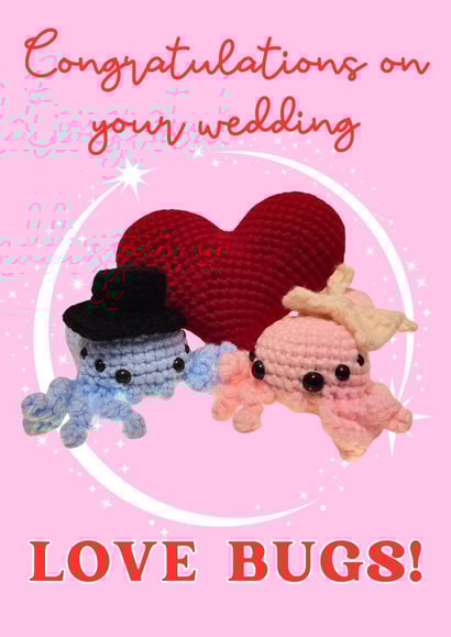 Cute Wedding Card - Love Bugs created by Moira Allen