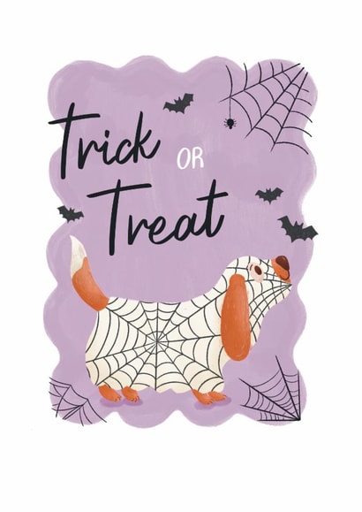 Cute Halloween Card - Trick Or Treat - Dog created by Lisa Parker