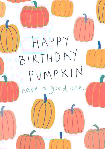 Cute Birthday Card - Pumpkin - Autumn created by Sticky Tape Kate