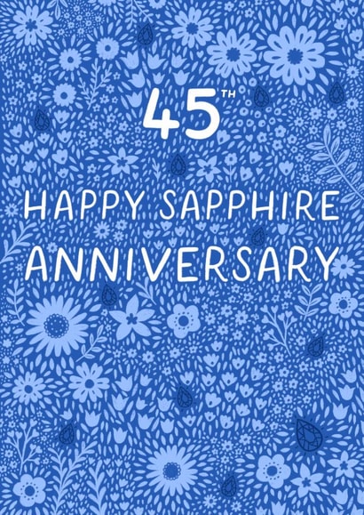Pretty Anniversary Card - 45th - Sapphire - Floral created by Pear Tree Press
