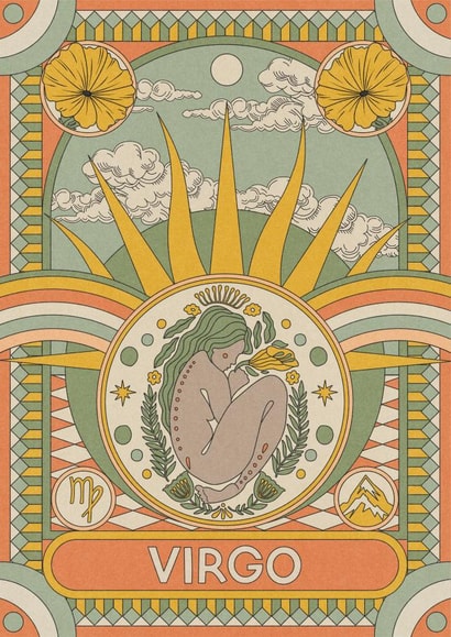 Arty Birthday Card - Virgo - Star Sign created by OMG Kitty