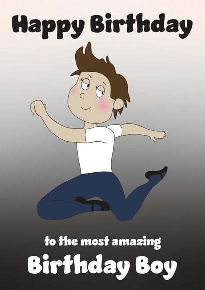 Cute Birthday Card - Ballet Dancer - For Him created by Rachel Hsiroc Design