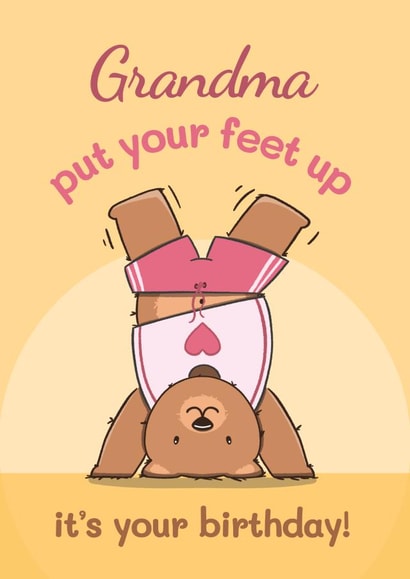 Cute Birthday Card - For Grandma - Bear created by Bev O'Connor || @oconnordesign