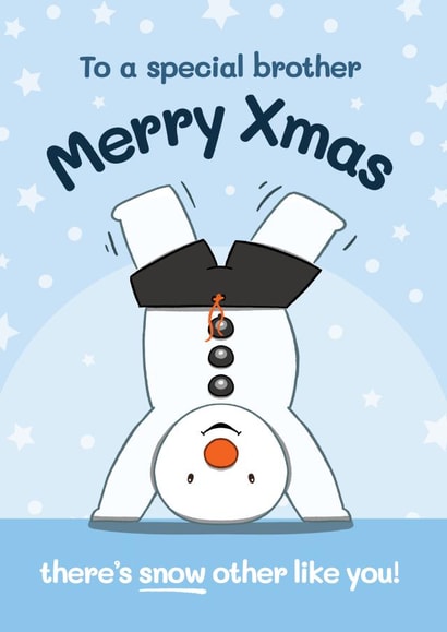 Cute Christmas Card - For Brother - Snowman created by Bev O'Connor || @oconnordesign