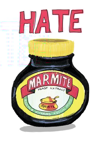Arty Love & Friendship Card - Marmite - Hate created by Illustrator Maker