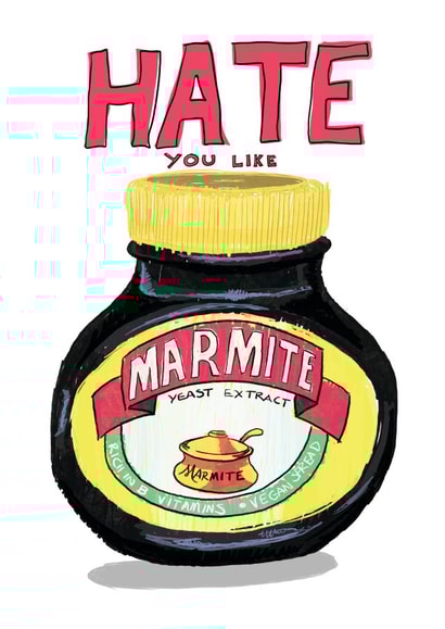 Funny Love & Friendship Card - Hate You Like Marmite created by Illustrator Maker