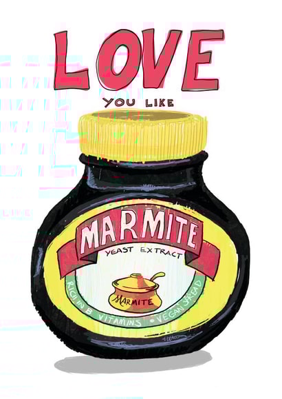Arty Love & Friendship Card - Love You Like Marmite created by Illustrator Maker