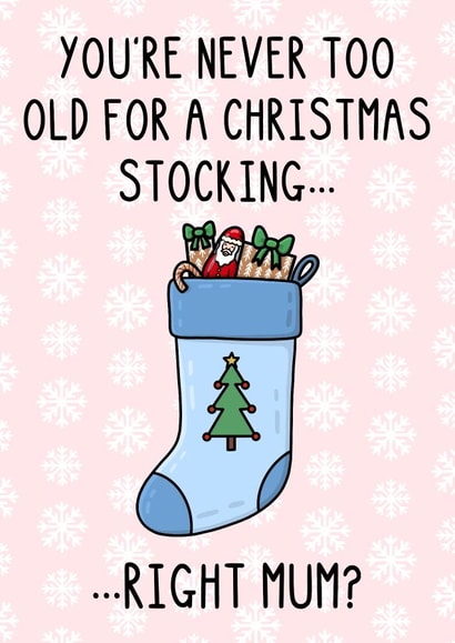 Funny Christmas Card - For Mum - Stocking created by OhJaye
