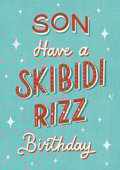 Funny Birthday Card - For Son - Slang created by Silky Rose Design