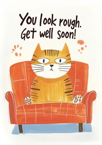 Funny Get Well Card - Cat - You Look Rough created by Koro Cinco