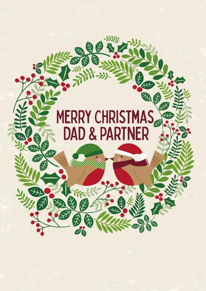 Cute Christmas Card - For Dad & Partner - Robins created by Sarah Corcoran 