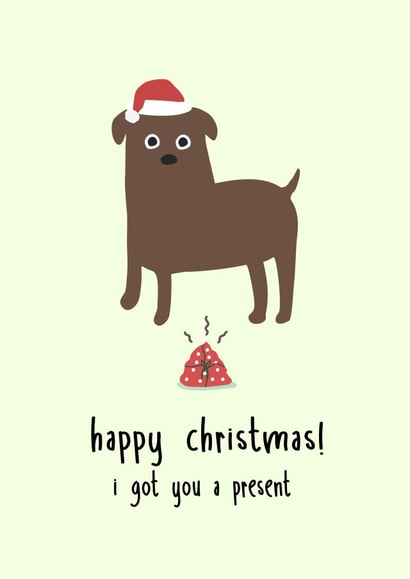 Cute Christmas Card - From The Dog - Present created by @hollielonglanddesigns