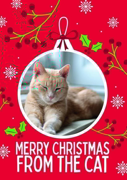 Cute Christmas Card - Bauble - From The Cat created by Sarah Corcoran 