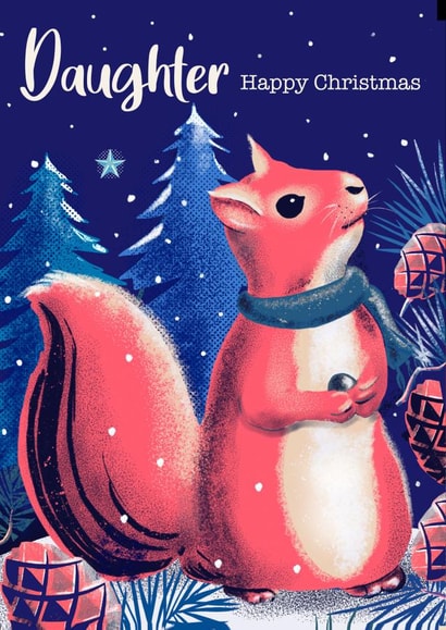 Cute Christmas Card - Squirrel - For Daughter created by Rocket68