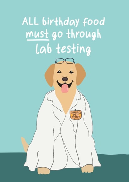 Cute Birthday Card - Labrador - Lab Testing created by Silly Billy