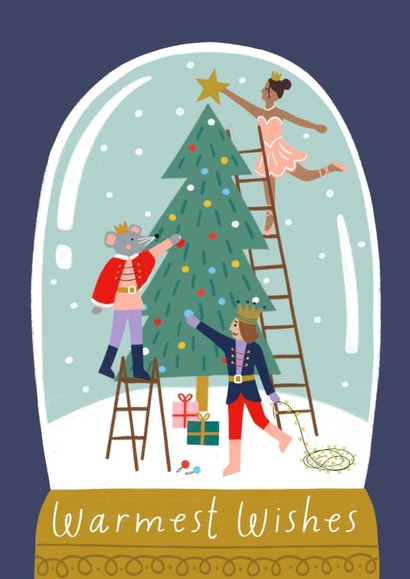 Cute Christmas Card - Snow Globe - Warmest Wishes created by Zoe Spry
