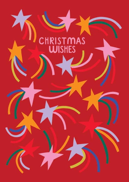 Classic Christmas Card - Colourful & Festive Stars - Christmas Wishes created by Raspberry Blossom