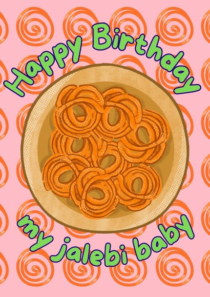Cute Birthday Card - Jalebi - Sweet created by Sukhi Writes Stuff