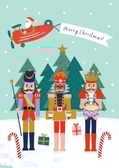 Cute Christmas Card - Nutcrackers - Snow - Santa created by Zoe Spry