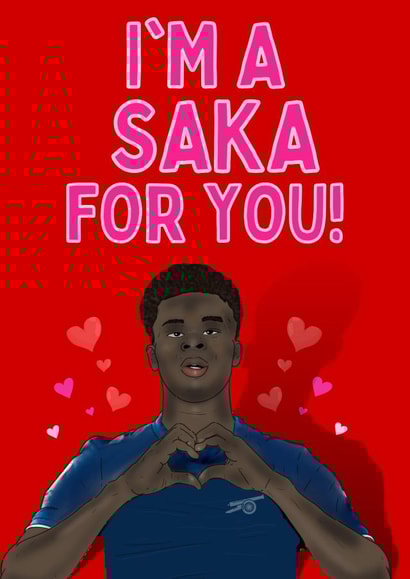 Cute Anniversary/Valentines Day Card - I'm A Saka For You - Pun created by Original Fox Cards