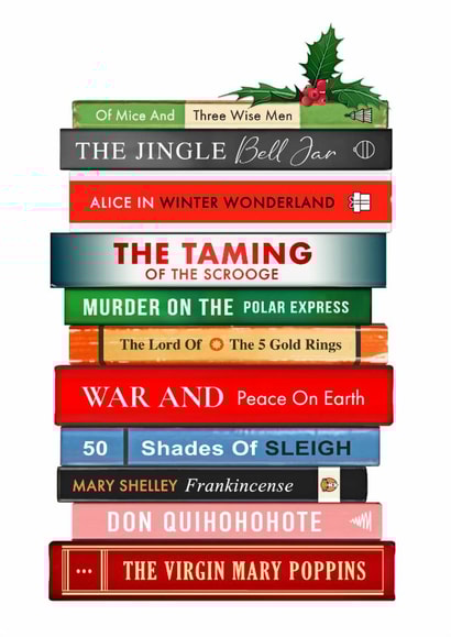 Funny Christmas Card - For Book Lovers - Christmas Puns created by Of Life & Lemons Ltd.