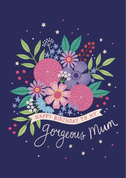 Pretty Birthday Card - For Mum - Gorgeous - Floral created by Watercolour Sky