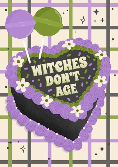 Witches Don't Age | Birthday Card For Her | Halloween | Autumn Birthday created by @tikkled.pink