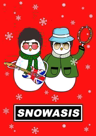 Funny Christmas Card - Liam And Noel Gallagher - Oasis - Pun created by Of Life & Lemons Ltd.