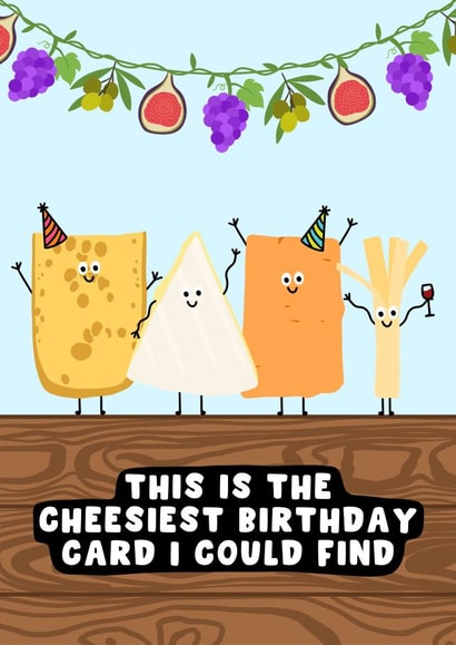 Funny Birthday Card - Cheese - Party created by Pink Peach Cards