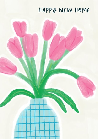 Pretty New Home Card - Tulips - Flowers created by Sweetlove Press