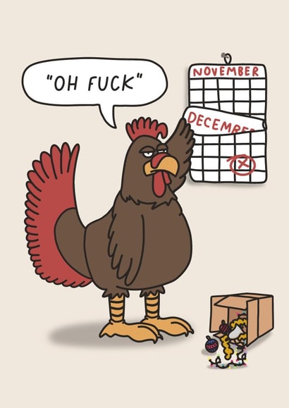 Funny Christmas Card - Turkey - Calendar created by Sarah Harding