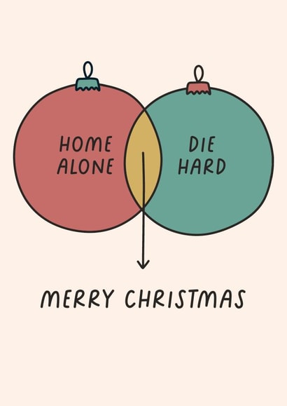 Funny Christmas Card - Venn Bauble - Home Alone & Die Hard created by Sarah Harding