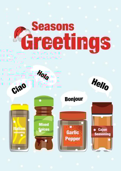 Funny Christmas Card - Seasons Greetings - Mixed Spices created by BB Designs