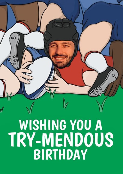 Funny Birthday Card - Rugby - Tremendous created by @Cupsie's Creations