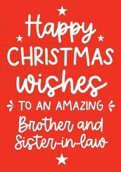 Classic Christmas Card - For Brother And Sister-In-Law - Christmas Wishes created by Word Up Creative