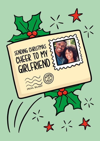 Cute Christmas Card - For Girlfriend - Letter created by TeePee Creations