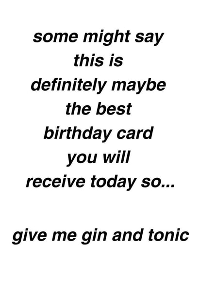 Funny Birthday Card - Oasis - Song Lyrics - Some Might Say - Definitely Maybe created by Hairy Duck Prints